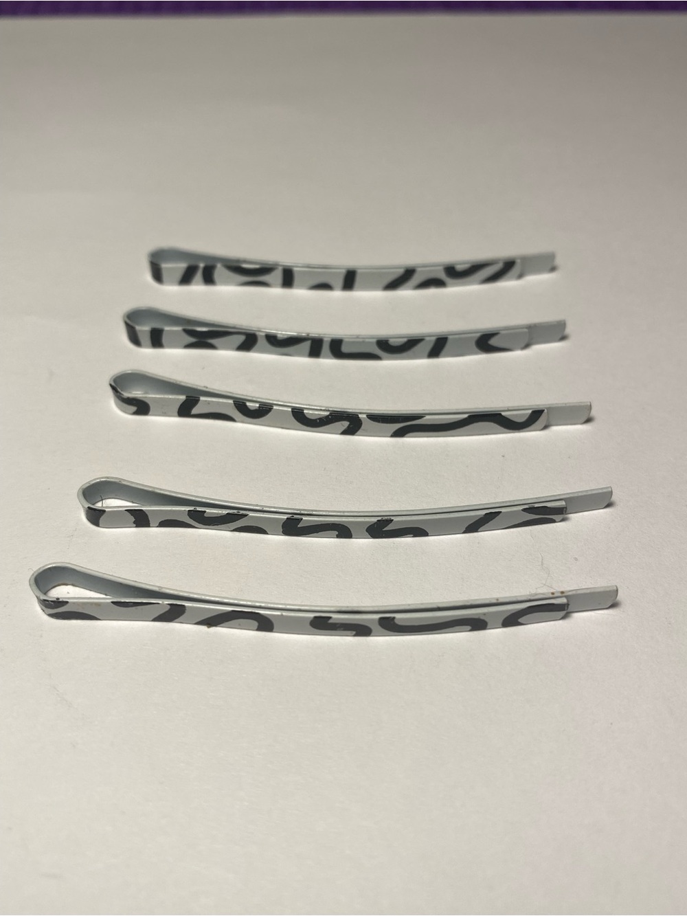 Neutral Black & White Patterned Bobby Pins - Pack of 5
